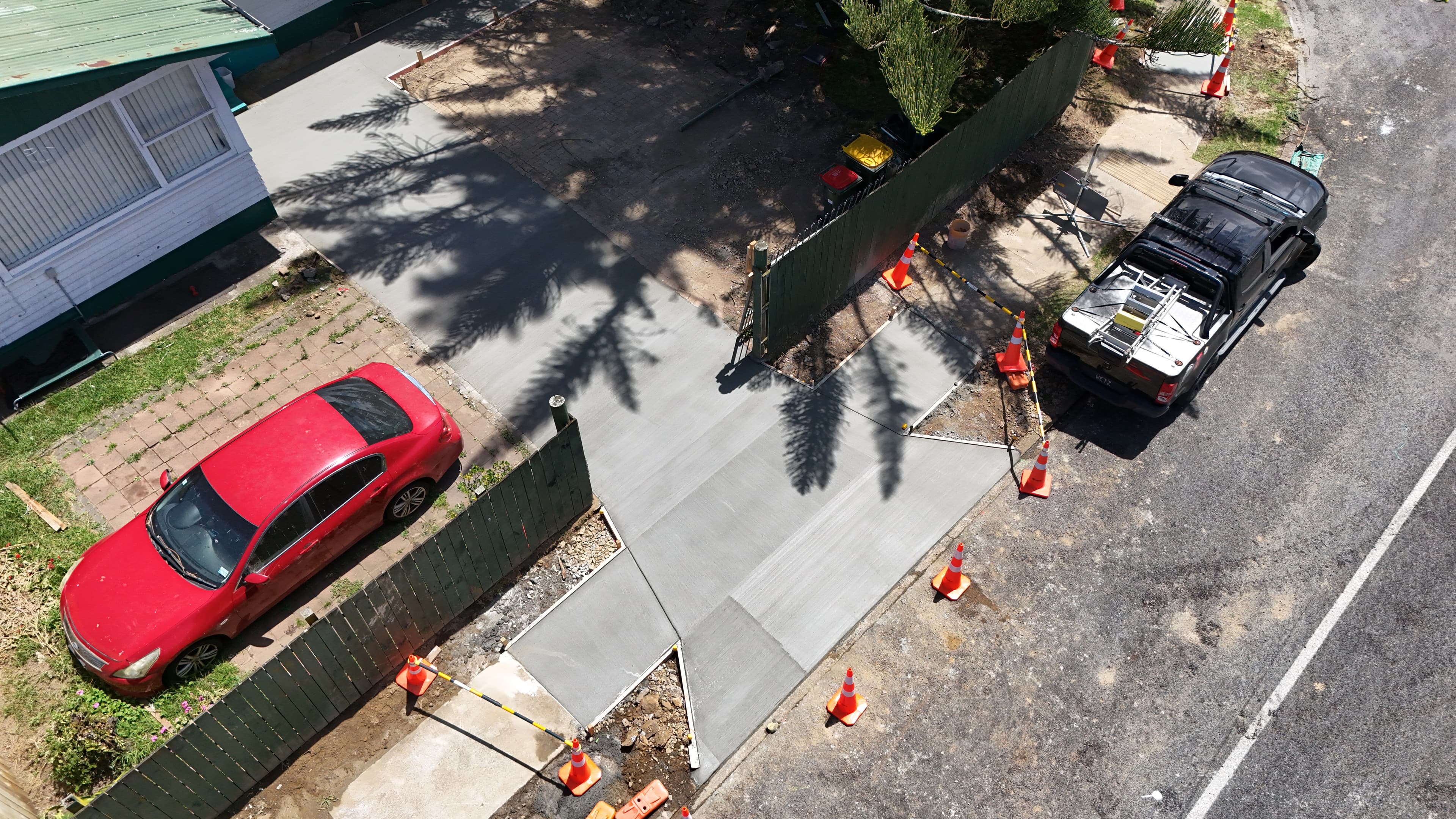Residential concrete driveway installation, Auckland