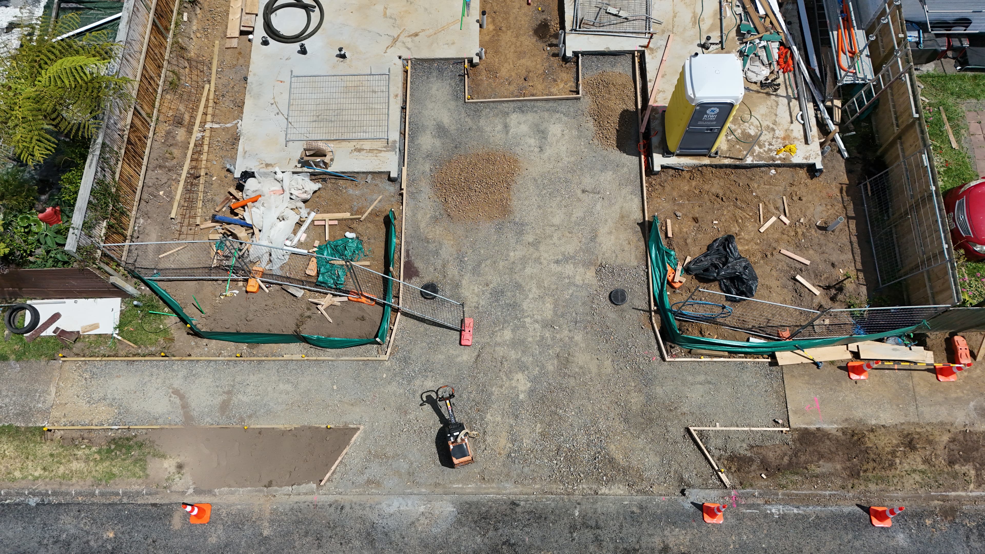 Concrete kerb and channel, Auckland subdivision